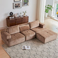 108' Modular Sectional Sofa - L-Shape Chaise, Modern Modular Cloud Couch with Deep Seat and Pillow, Boneless Couch Comfy Sofa for Living Room & Apartment, No Assembly(Camel)
