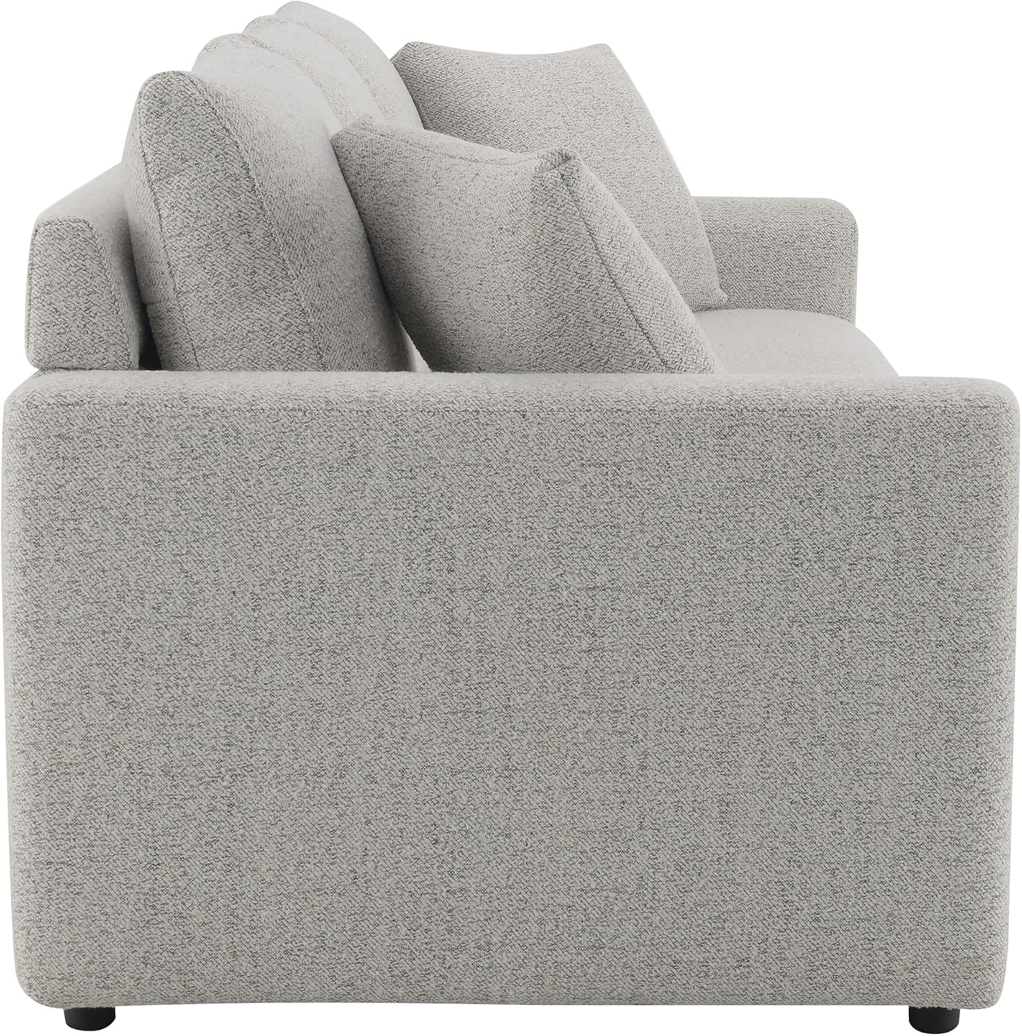 Acme Connie Fabric Upholstered Sofa with Sleeper and 2 Pillows in Beige