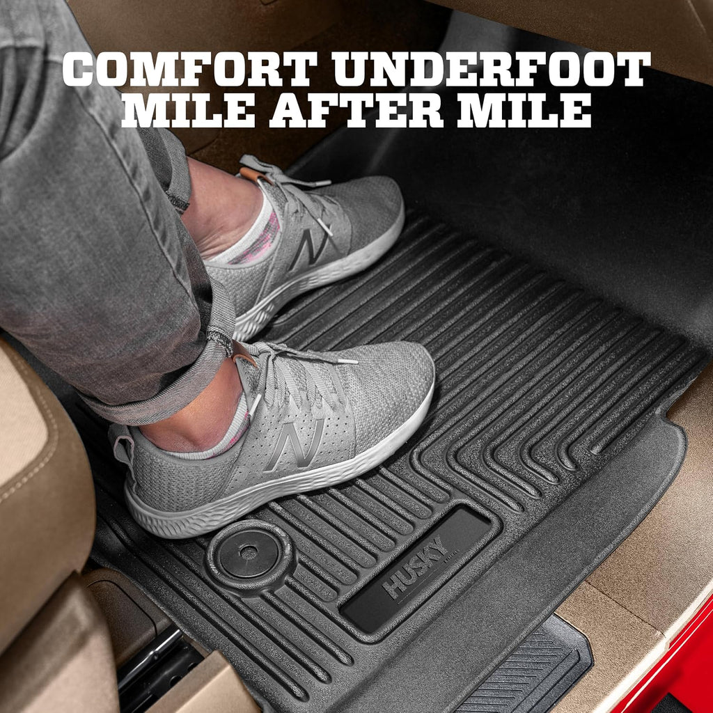 Husky Liners Weatherbeater Floor Mats | Fits 2016-2026 Dodge Durango & 2016-2021 Jeep Grand Cherokee & 2022 Jeep Grand Cherokee WK | Front & 2nd Row, 3-pc Tan - 99153