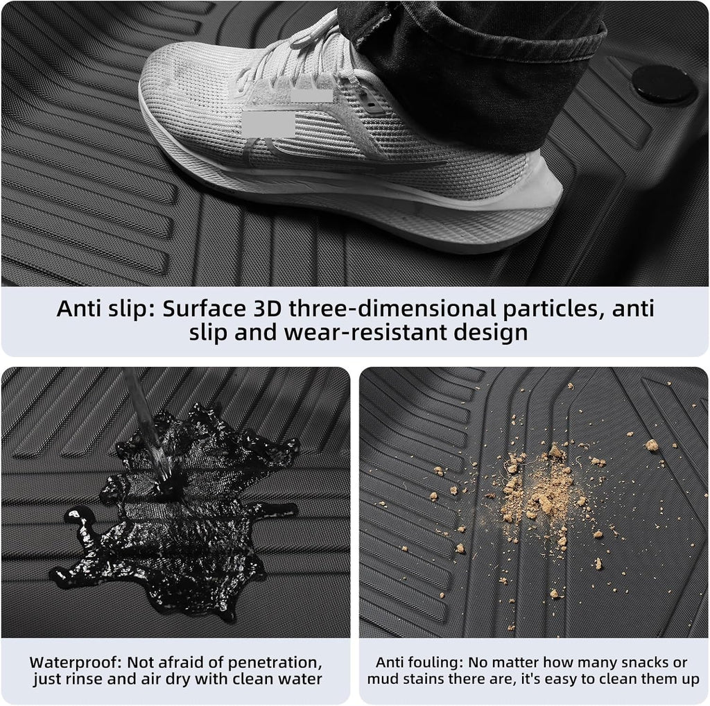 Compatible for Tesla Model Y 2021-2024 TPE 3D Car Floor Mats Cargo Liner Trunk Pad Protection Waterproof All Weather Black(Model Y Trunk 1P)
