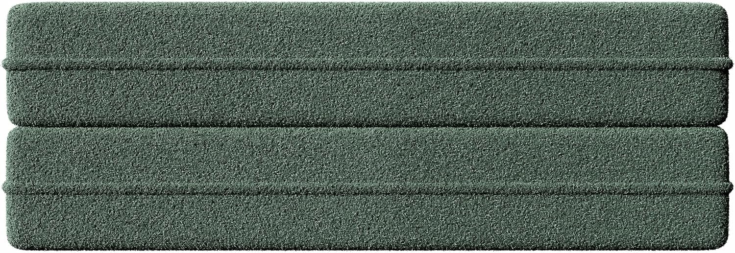 Ball & Cast 78' Floor Sofa Bed with 2 Pillows,Convertible Teddy Fabric Foam-Filled Sleeper Sofa Bed,Pull Out Couch Full Size Folding Mattress for Living Room,Playroom,No Assembly Required,Green