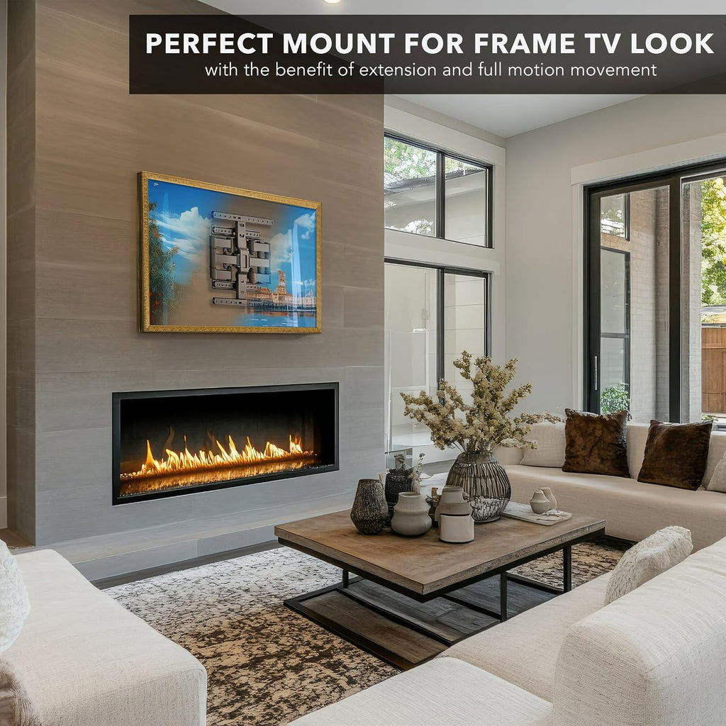 Mount-It! ADA Compliant Ultra Slim Full Motion TV Wall Mount, 1.1' Thin Low Profile Articulating Bracket for 43-90 Inch TVs, Heavy-Duty Swivel, Tilt, and Extend, Max VESA 600x400, 132 lbs Capacity