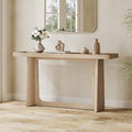 Scott Living Bridgely Console Table with Tray-Top Design, Narrow Accent Sofa-Table, Tray-Top Console Table, Wooden Sofa-Table, Entryway Behind Couch for Living Room, Space Saving, 58.25' Natural