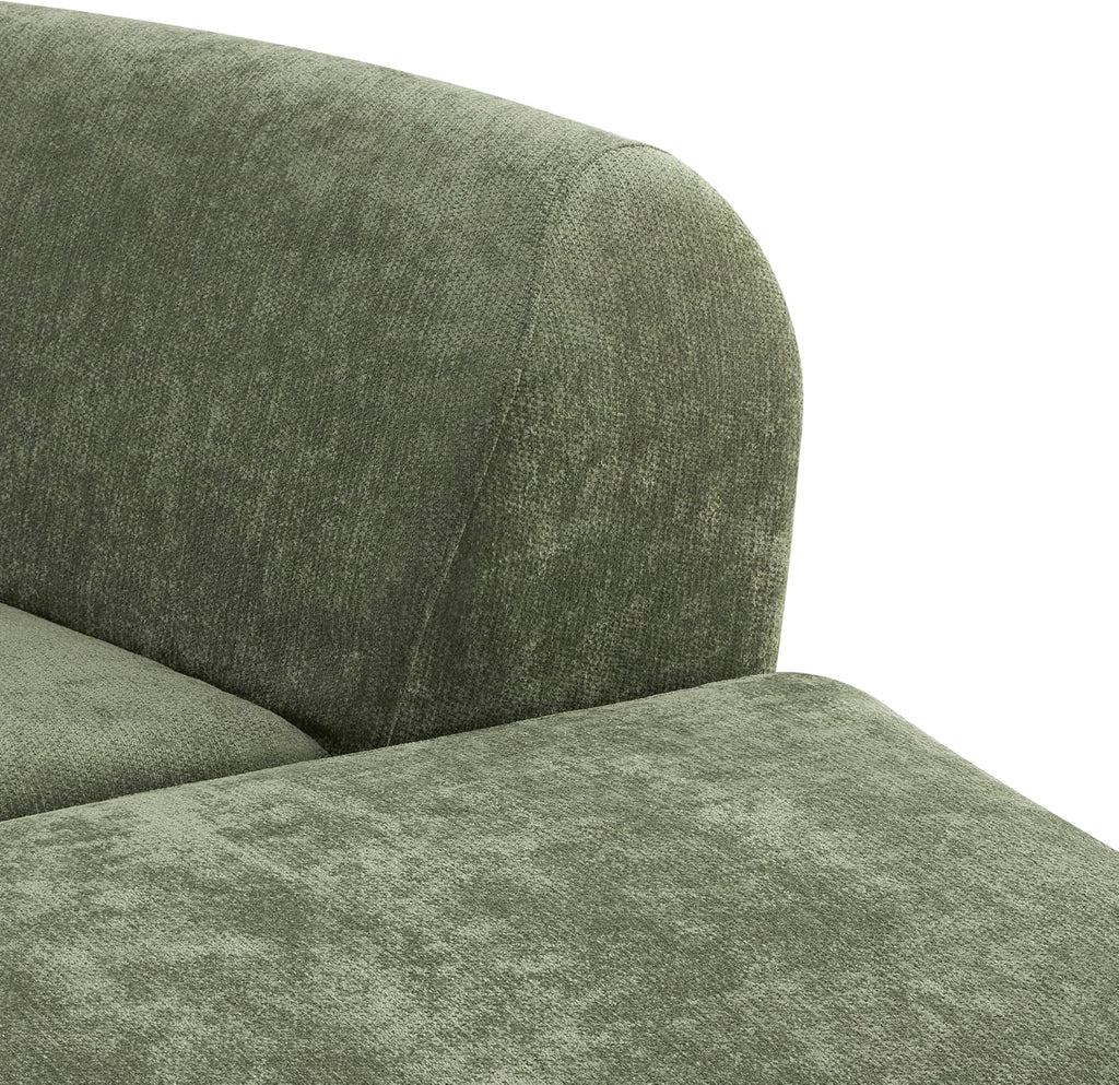 Christopher Knight Home Midel 111' Modular L-Shape Sofa Couch with Chaise Lounge, Modern Boneless Sofa for Living Room, Fabric Upholstered Cloud Couch with Deep Seat, Olive Green