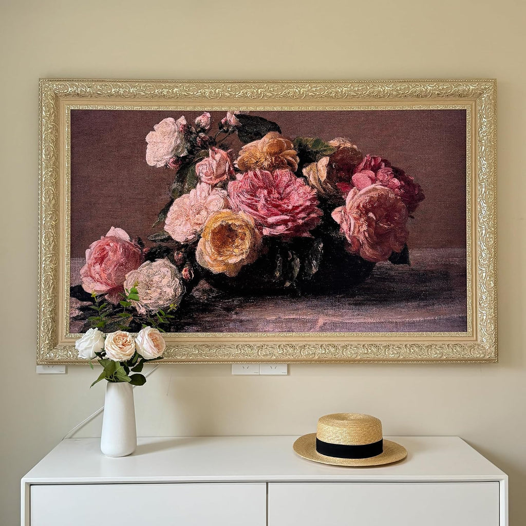 Stylespace Elegant Vintage-Style TV Frame (Champagne Gold, 32') - Compatible ONLY with Samsung The Frame TV (Fits 2021-2025 Models, 32LS03A/B/C/FA)
