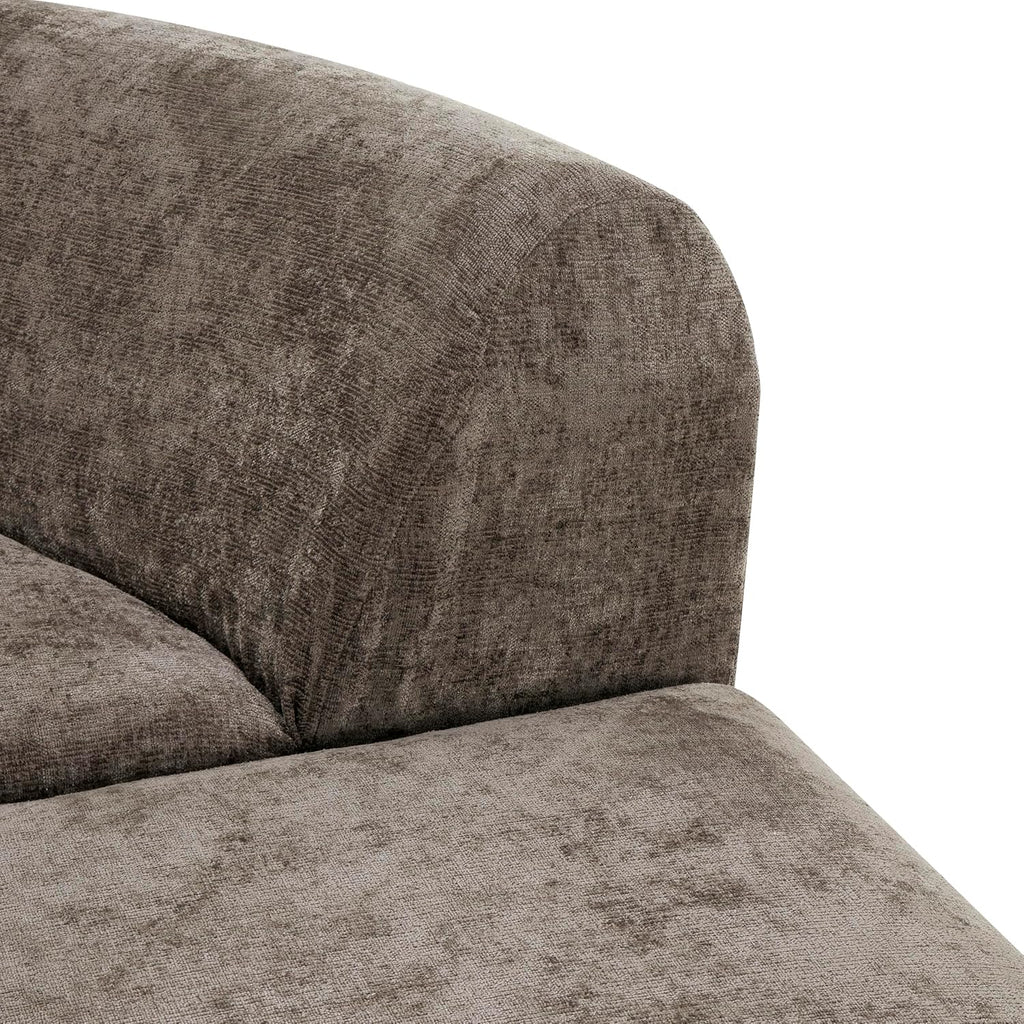 Christopher Knight Home Midel 111' Modular L-Shape Sofa Couch with Chaise Lounge, Modern Boneless Sofa for Living Room, Fabric Upholstered Cloud Couch with Deep Seat, Dark Brown