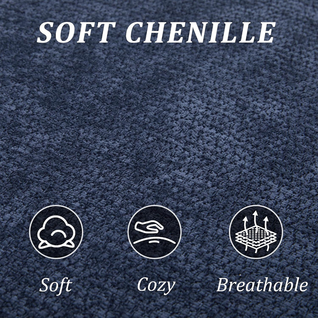 95' Modern Curved Sofa, Chenille Fabric Comfy Cloud Couch, No Assembly Required Half Moon Couch with Deep Seat, 4 Pillows for Living Room, Apartment, Bedroom