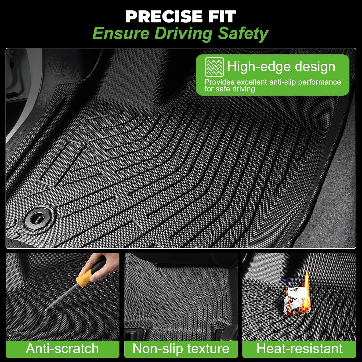 Floor Mats & Backrest Mats & Cargo Mat Custom for 1996-2002 Toyota 4Runner,All Weather Protection for Car Mats Anti-Slip TPE Odorless Floor Liners Toyota 4Runner Accessories