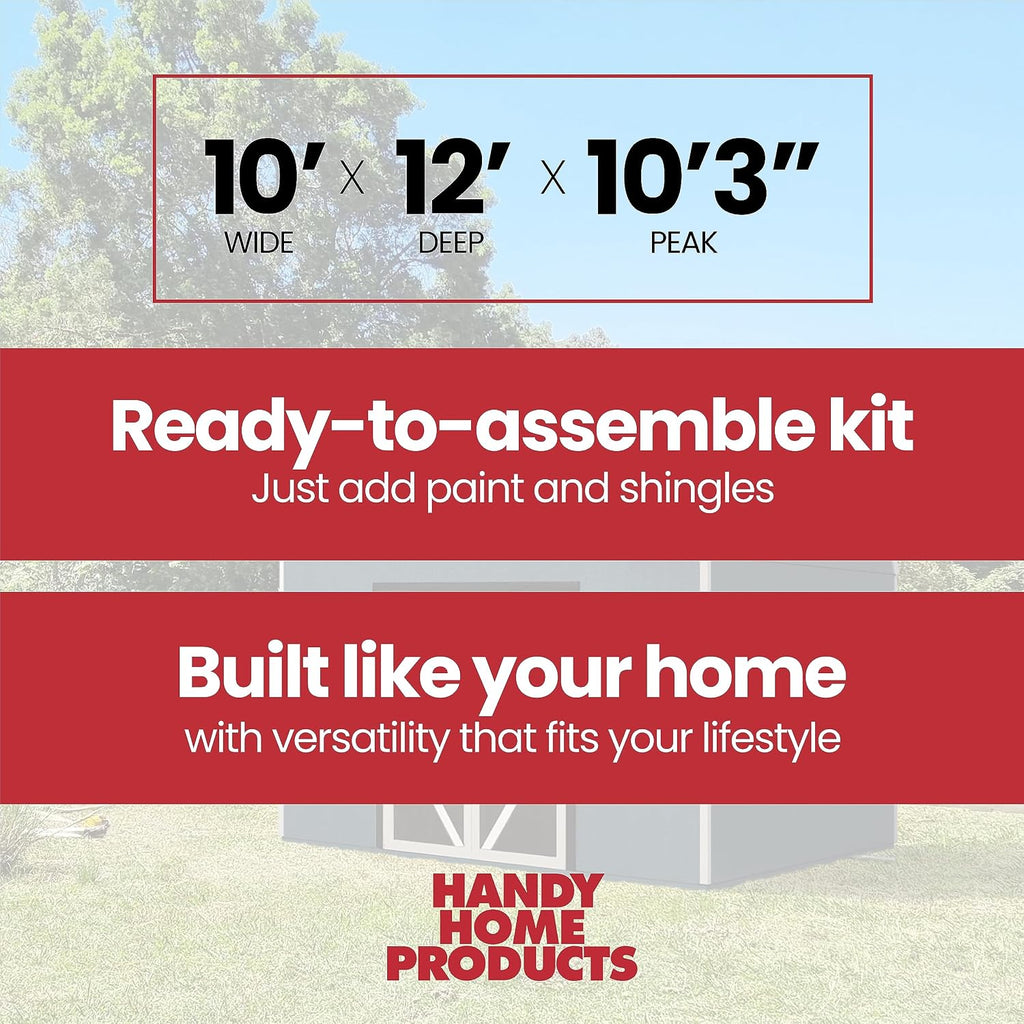 Handy Home Products Braymore 10x12 Do-It-Yourself Wooden Storage Shed with Floor Kit- Does not Include Paint or Roofing Shingles