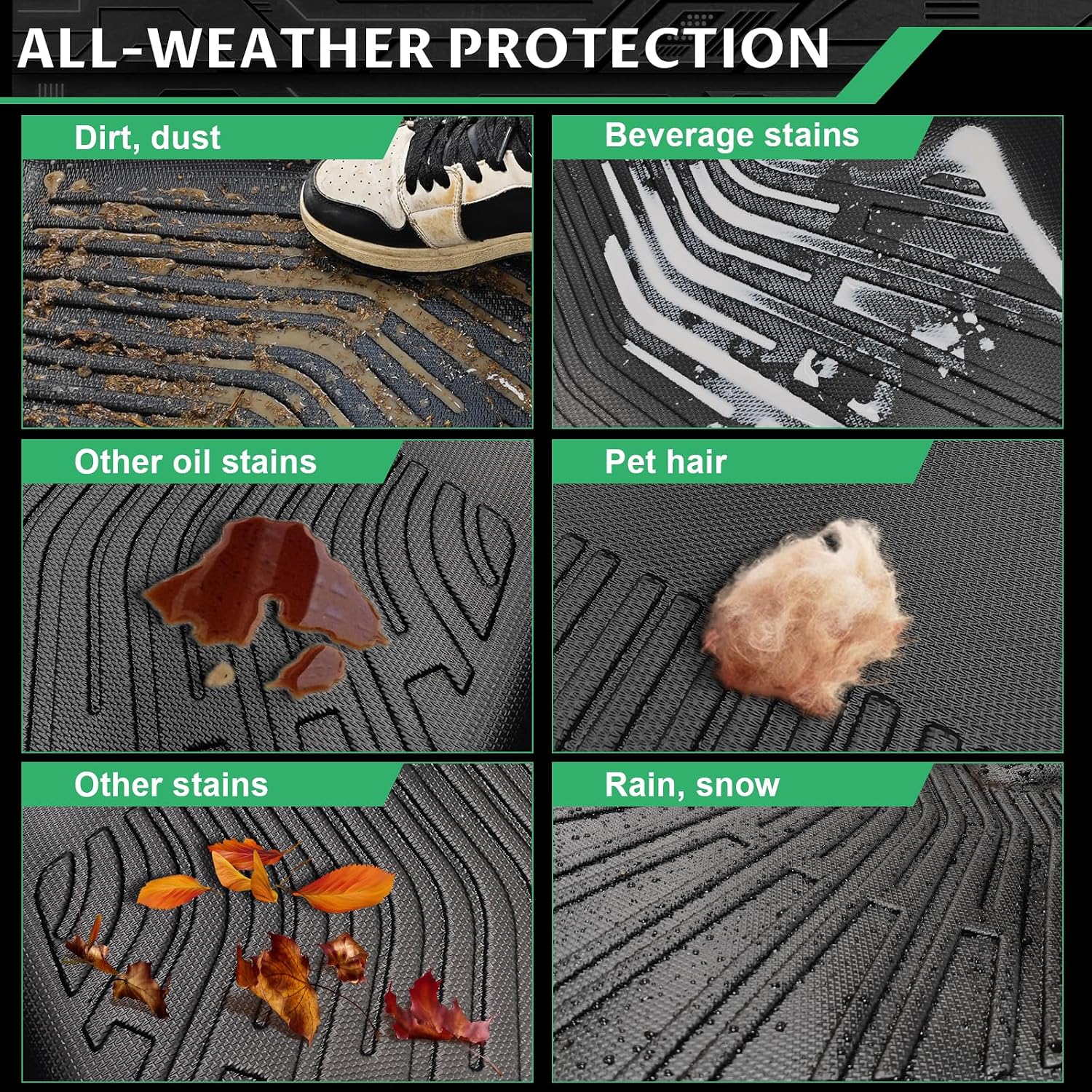 Floor Mats for Toyota Prius 2016-2022,(NOT for Prius c or Prius v),Custom Fit TPE All Weather Protection Floor Liners,Non-Slip Waterproof Cargo Liner,Car Accessories for Toyota Prius Prime