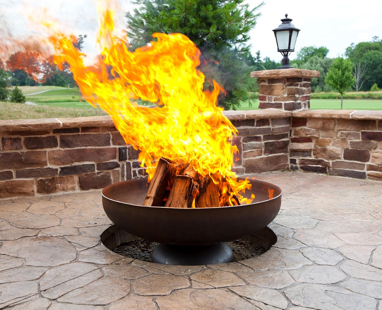 Ohio Flame Patriot Fire Outdoor Fire Pit 42 Inch - Heavy Duty Fire Pits for Outside Wood Burning, American Made Carbon Steel Fire Bowl for Backyard Patio Bonfires - No Assembly Needed for All Seasons