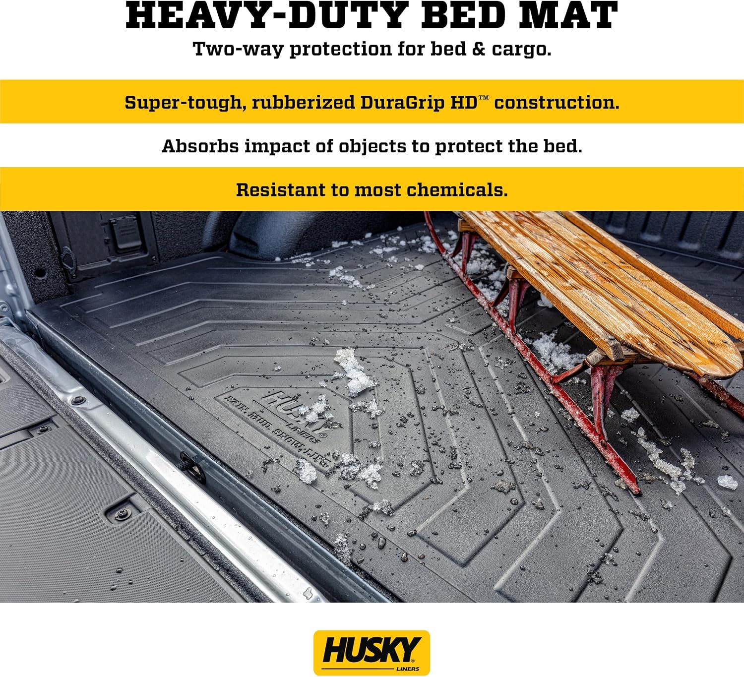 Husky Liners Custom Bed Liner | Fits 2014-2018 Chevrolet Silverado & 2014-2018 GMC Sierra 1500, 2015-2019 Silverado/Sierra 2500HD/3500HD (78.8', 6.6' Bed) | 1-pc. Black - 16007