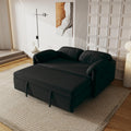 KEIKI 3 in 1 Full Velvet Convertible Pull Out Sofa Bed, Adjustable Backrest & Side Pockets, Modern Sleeper Recliner Couch for Living Room, Black