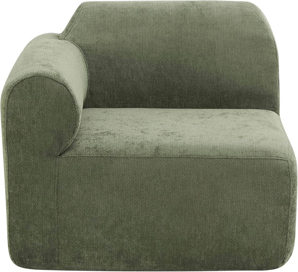 Christopher Knight Home Midel 111' Modular L-Shape Sofa Couch with Chaise Lounge, Modern Boneless Sofa for Living Room, Fabric Upholstered Cloud Couch with Deep Seat, Olive Green