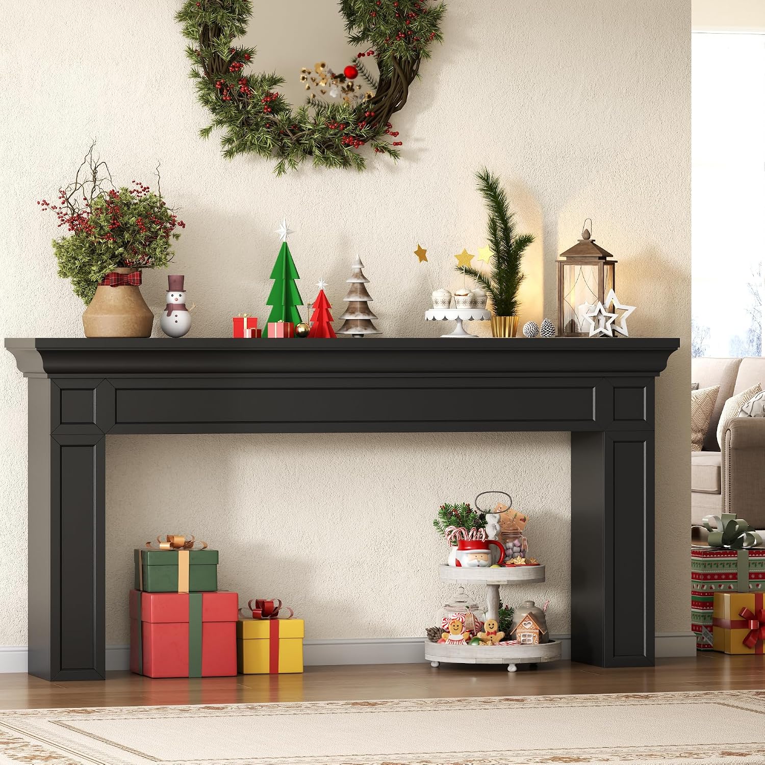 Loomie 63' Long Console Tables for Entryway, Modern Rectangular Sofa Table Behind the Couch, Narrow Long Entry Accent Table for Living Room, Entrance, Hallway, Foyer (Black)