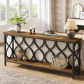 Tribesigns 70.9' Long Console Table, 2-Tier Industrial Sofa Table Behind Couch, Narrow Entryway Accent Tables for Hallway, Foyer