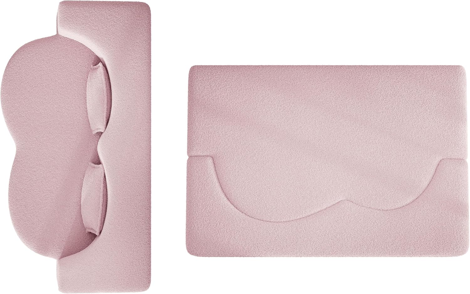 Ball & Cast 78' Sleeper Sofa Bed with 2 Pillows, Convertible Teddy Fabric Foam-Filled Could Couch, Modern Floor Sofa for Living Room,Guest Bed,Playroom,No Assembly Required,Pink