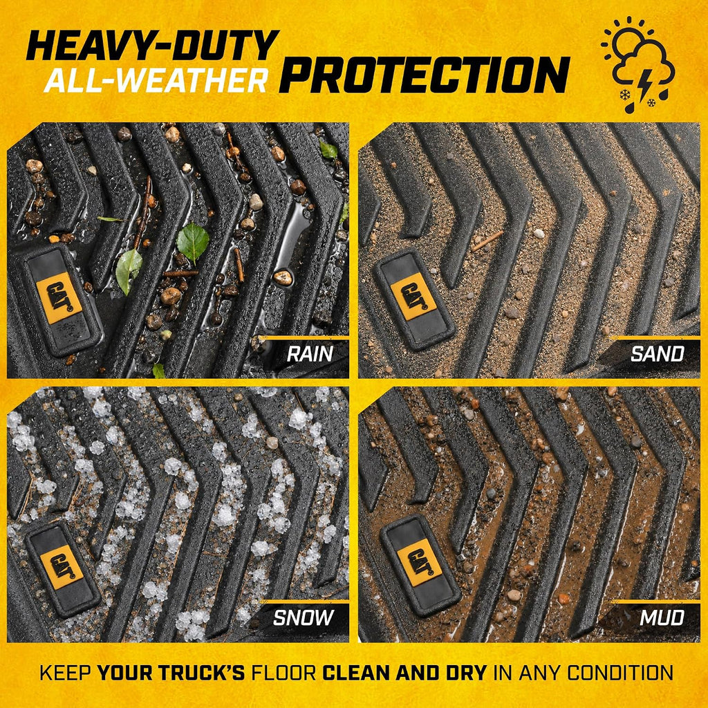 CAT® JustFit™ 3D Custom Fit Floor Mats for Honda Ridgeline 2017-2025, Heavy Duty All Weather Floor Liners Laser Measured, Honda Ridgeline Accessories