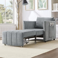Ball & Cast 31.5' Convertible Pull-Out Sleeper Sofa Bed,Chenille Upholstered Pull Out Couch Chair,3 in 1 Single Sofa Chair W/Storage Basket and Side Pocket,Recliner Chaise Lounge for Living Room,Grey