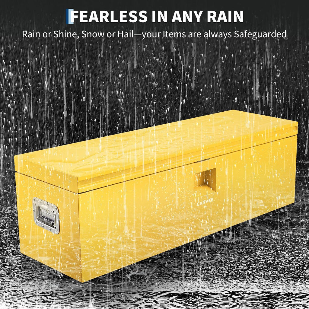 Garvee Steel Truck Tool Box Heavy Duty Truck Bed Toolbox w/Dual Lids, Lockable & Weatherproof, Fits for Pickup, Truck Bed, RV, Trailer