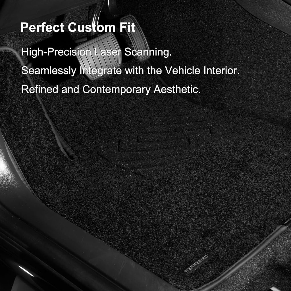 WENNEBIRD Superior Carpet Floor Mats for 2017-2023 Tesla Model 3 (Not for Highland), 0.6-Inch Ultra-Thick, Noise-Reducing, All-Weather Waterproof Anti-Slip – 3-Pc Set