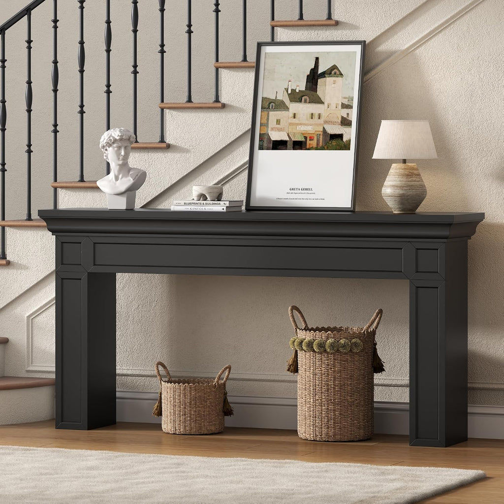 Loomie 63' Long Console Tables for Entryway, Modern Rectangular Sofa Table Behind the Couch, Narrow Long Entry Accent Table for Living Room, Entrance, Hallway, Foyer (Black)