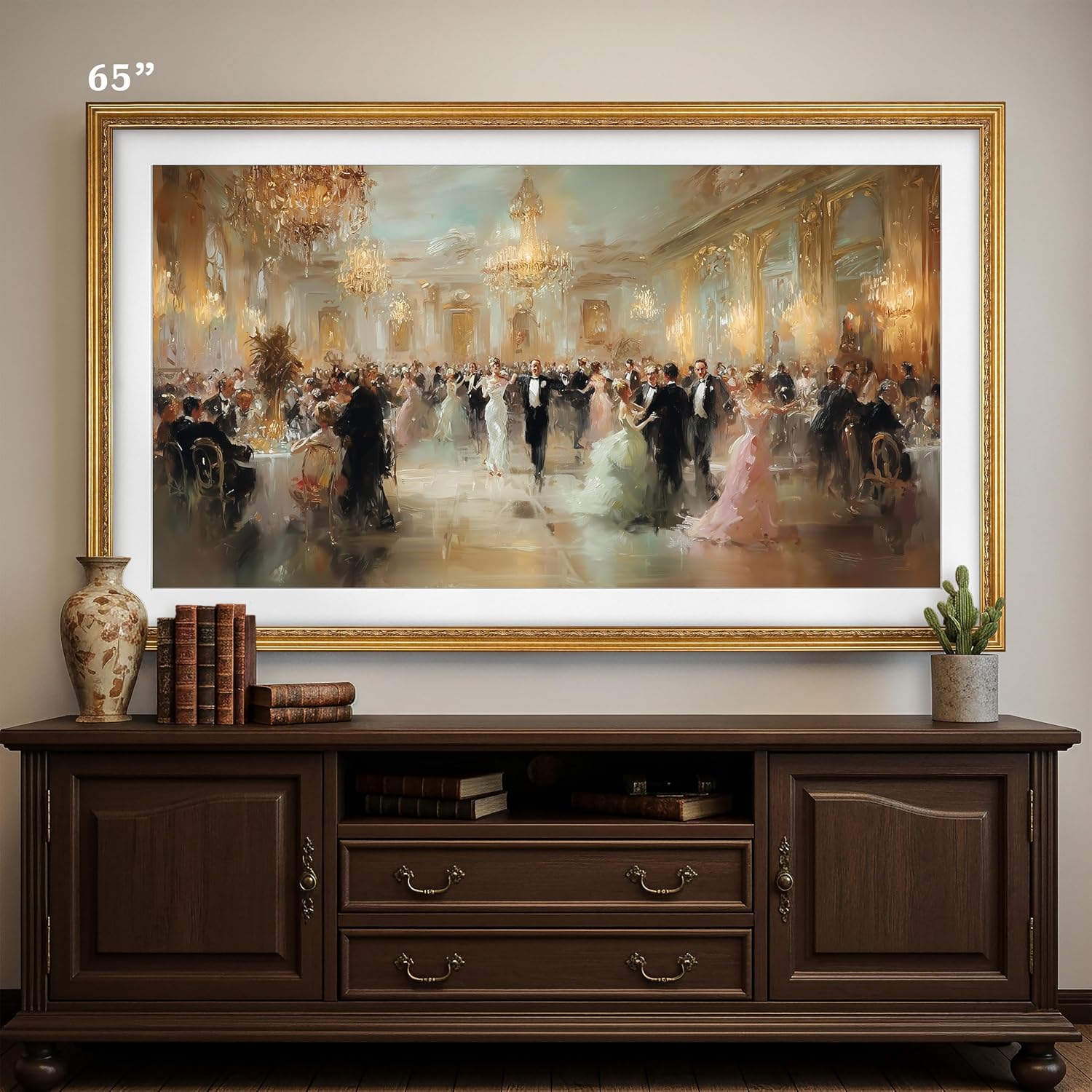 Thin Ornate Antique Gold TV, Handmade Wooden Bezel Compatible with Samsung The Frame (Pro) (2021-2025, 32-85'), TCL NXTFrame