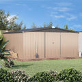 U-MAX Storage Shed 14x12 Outdoor Shed, Large Metal Outside Storage Garden Sheds & Outdoor Storage Shed Clearance, 12x14 Tool Shed Outdoor Storage Lockable for Backyard, Patio and Outside Use in Gray