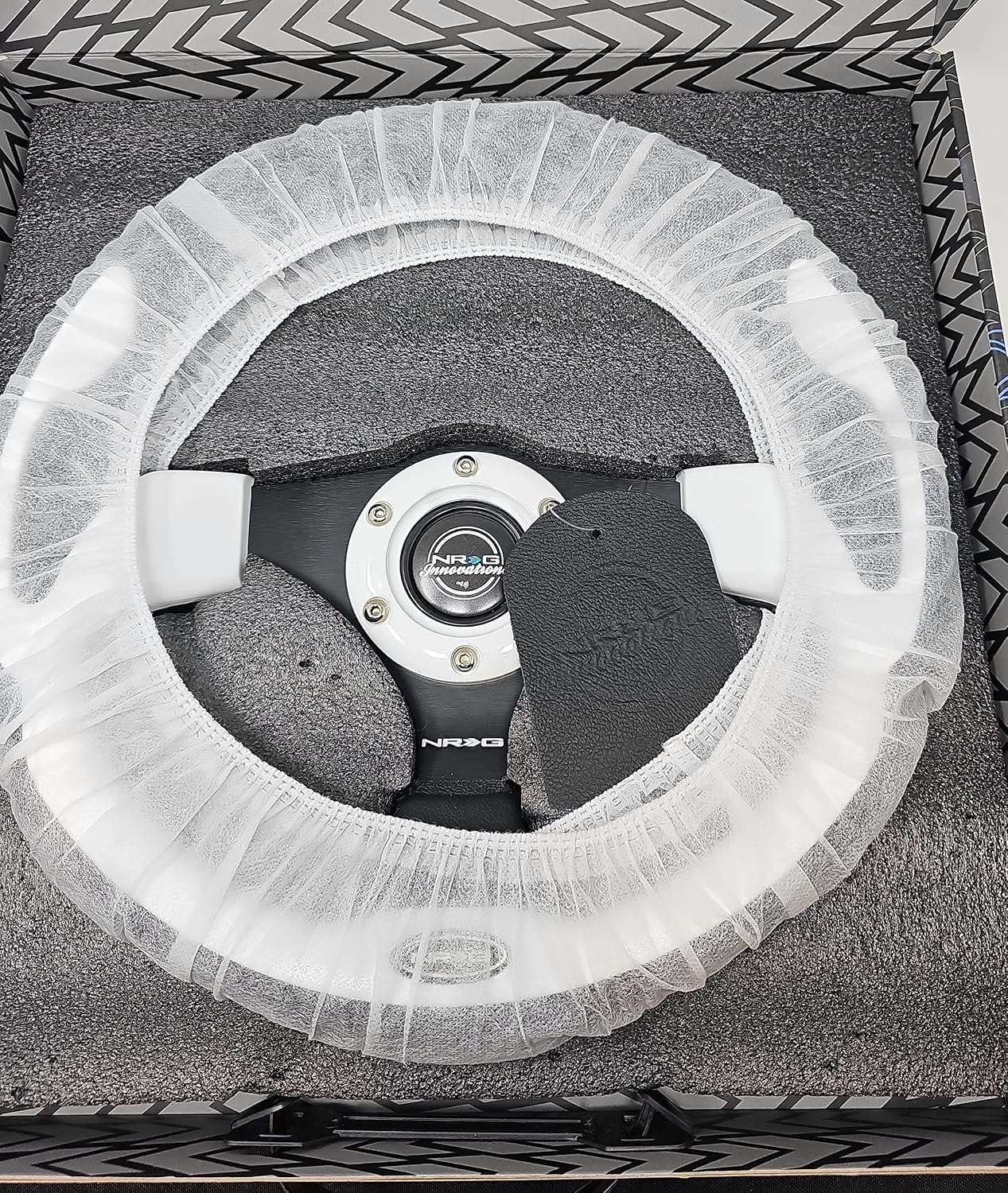 New NRG Innovations Reinforced Pilota Series Steering Wheel RST-001WT + U.S. Performance Lab Air Freshener