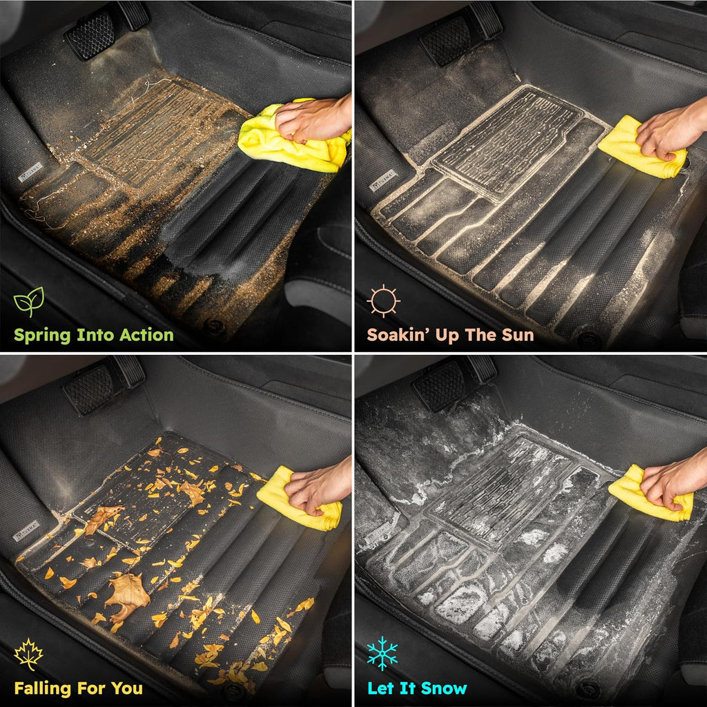 TuxMat - for Chevrolet Equinox EV 2024-2026 Models - Custom Car Mats - Maximum Coverage, All Weather, Laser Measured - This Full Set Includes 1st and 2nd Rows