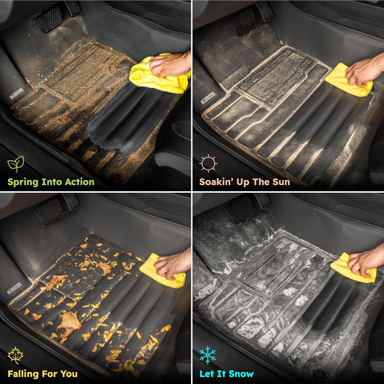 TuxMat - for Chevrolet Equinox EV 2024-2026 Models - Custom Car Mats - Maximum Coverage, All Weather, Laser Measured - This Full Set Includes 1st and 2nd Rows