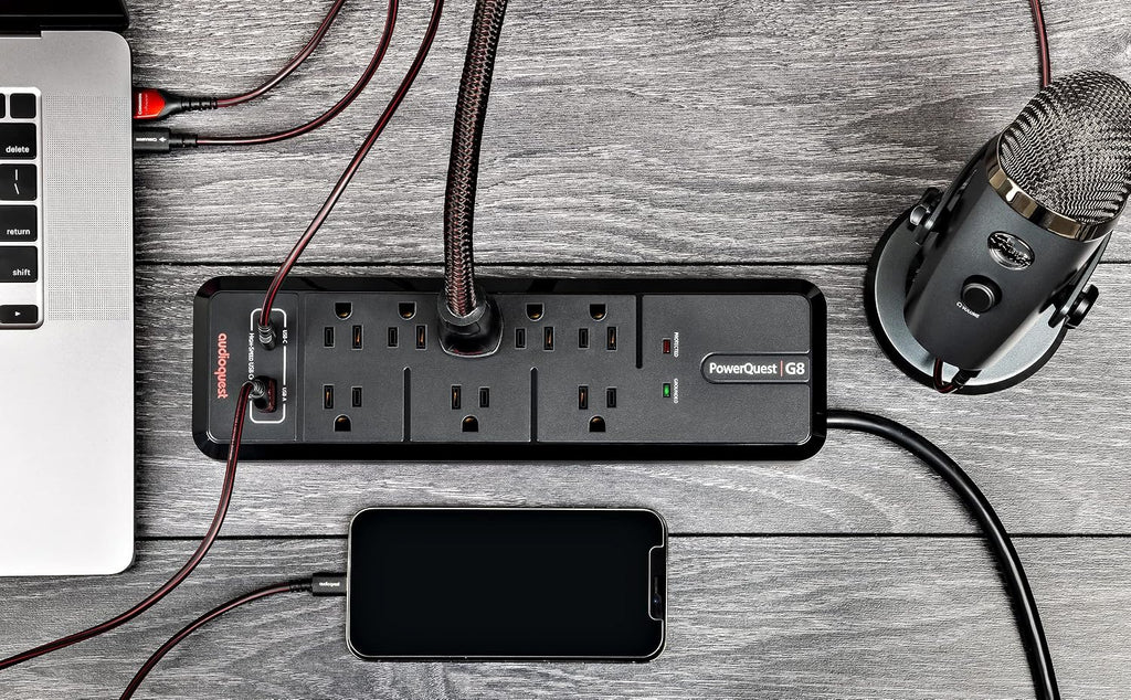 Samsung QN50Q8FAAFXZA 50 Inch Class QLED Q8F 4K Vision AI Smart TV with an AudioQuest G8 8-Outlet USB-A/USB-C AC Power Surge Protector (2025)