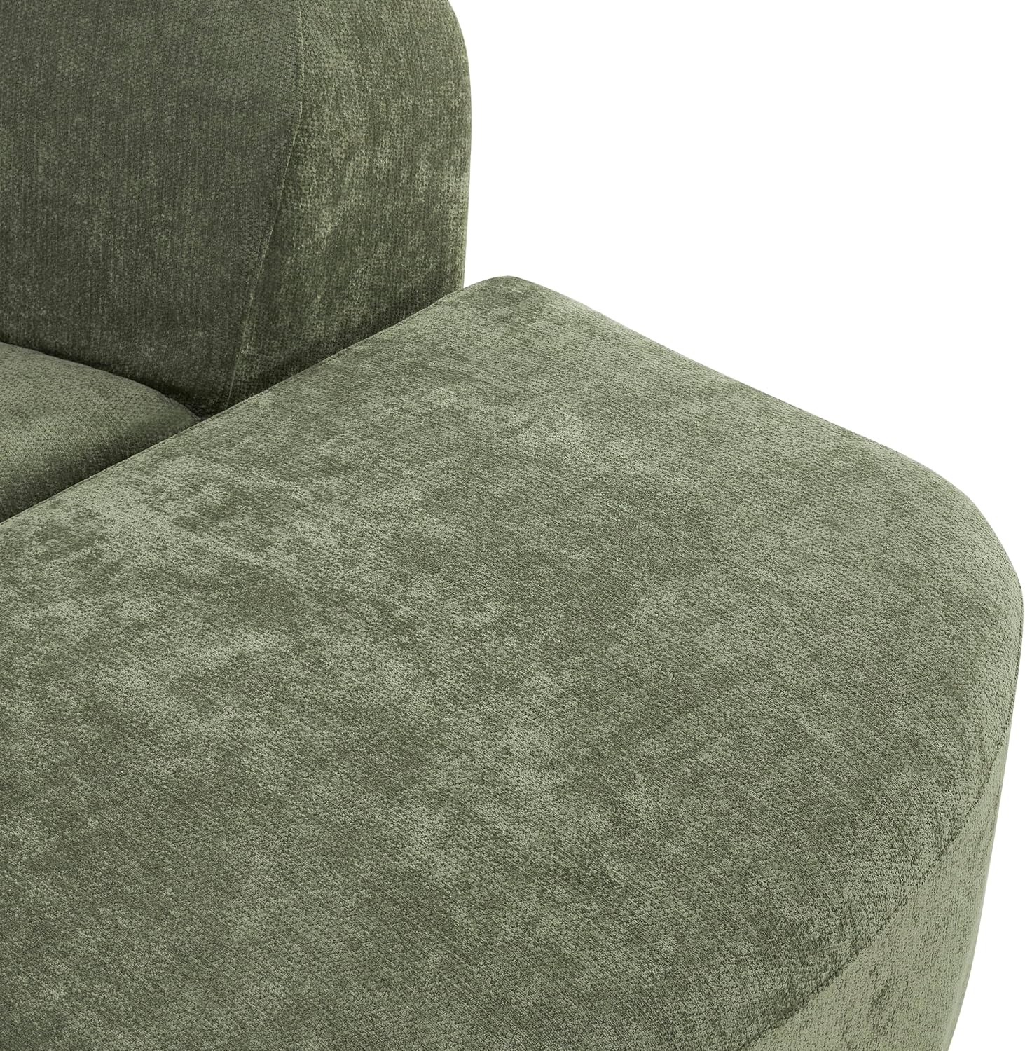 Christopher Knight Home Midel 111' Modular L-Shape Sofa Couch with Chaise Lounge, Modern Boneless Sofa for Living Room, Fabric Upholstered Cloud Couch with Deep Seat, Olive Green