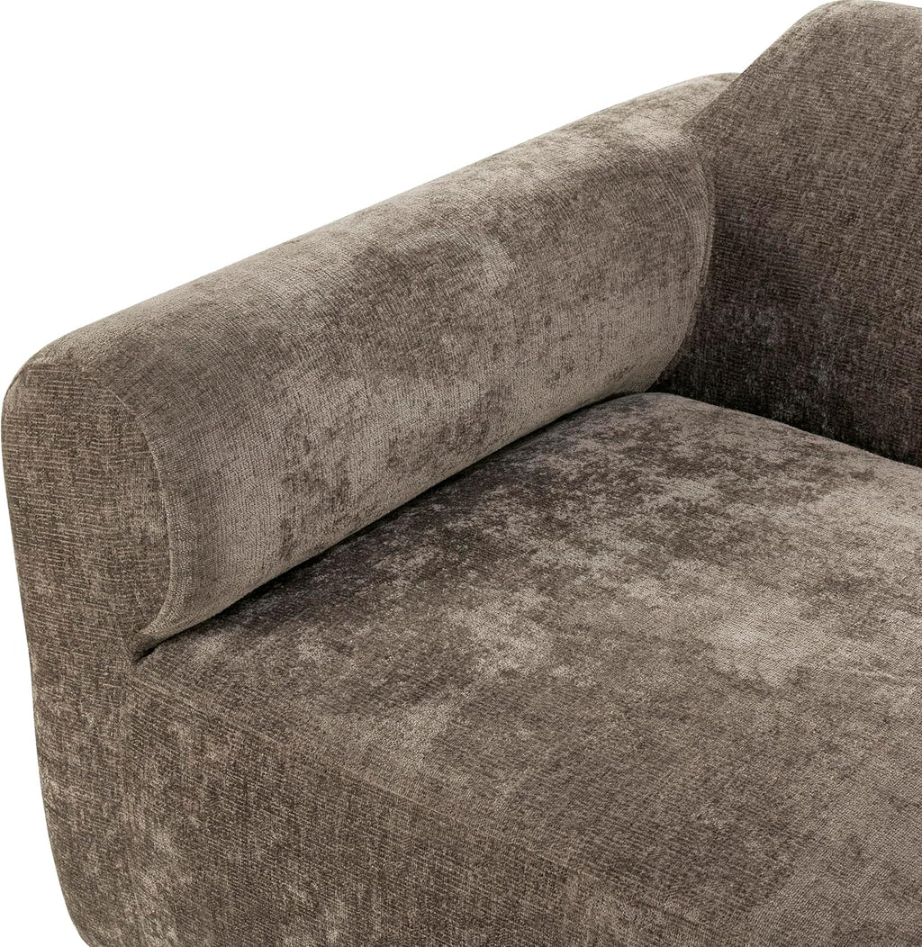 Christopher Knight Home Midel 111' Modular L-Shape Sofa Couch with Chaise Lounge, Modern Boneless Sofa for Living Room, Fabric Upholstered Cloud Couch with Deep Seat, Dark Brown